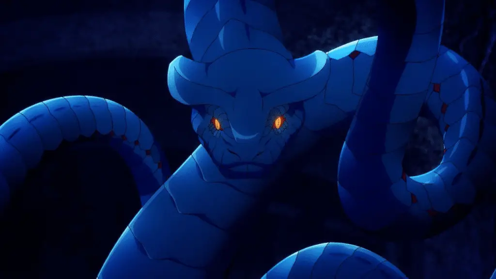 Le serpent géant dans l'épisode 4 de Solo Leveling