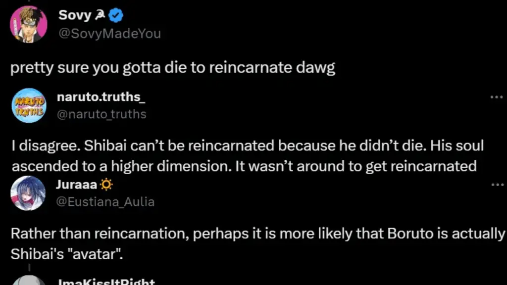Les fans réagissent à la théorie de la réincarnation de Shibai Otsutsuki