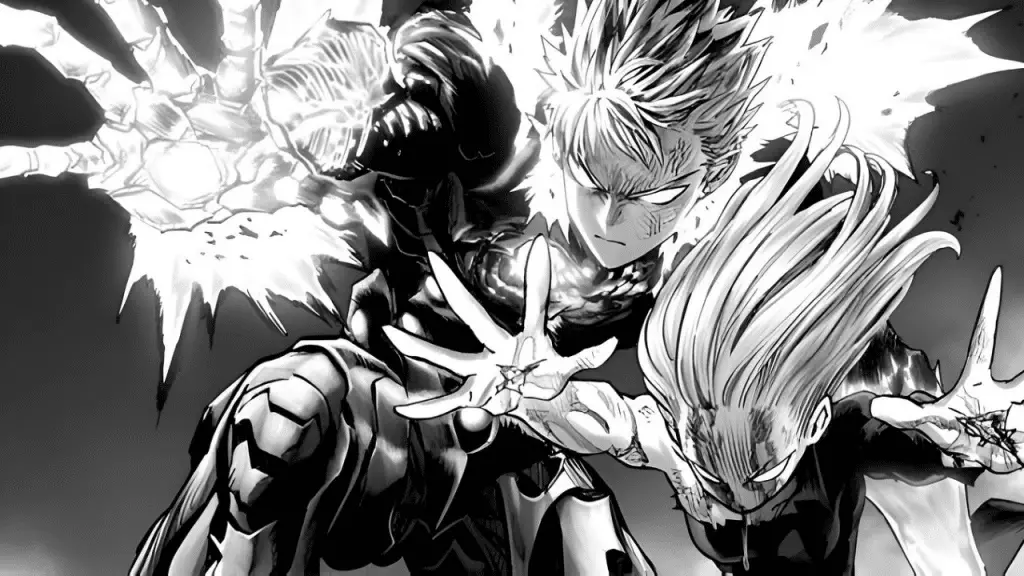 One Punch Man : Genos (à gauche) combattant aux côtés de Tatsumaki (à droite)