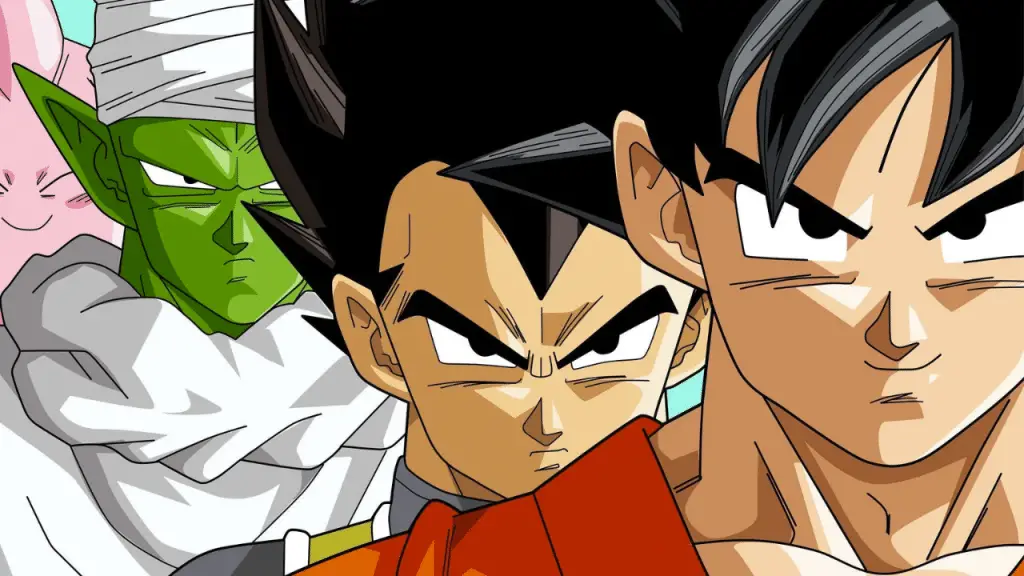 Goku, Vegeta et Piccolo dans Dragon Ball