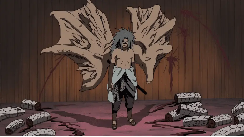 Naruto : Sasuke avec sa marque maudite de niveau 2 éveillé