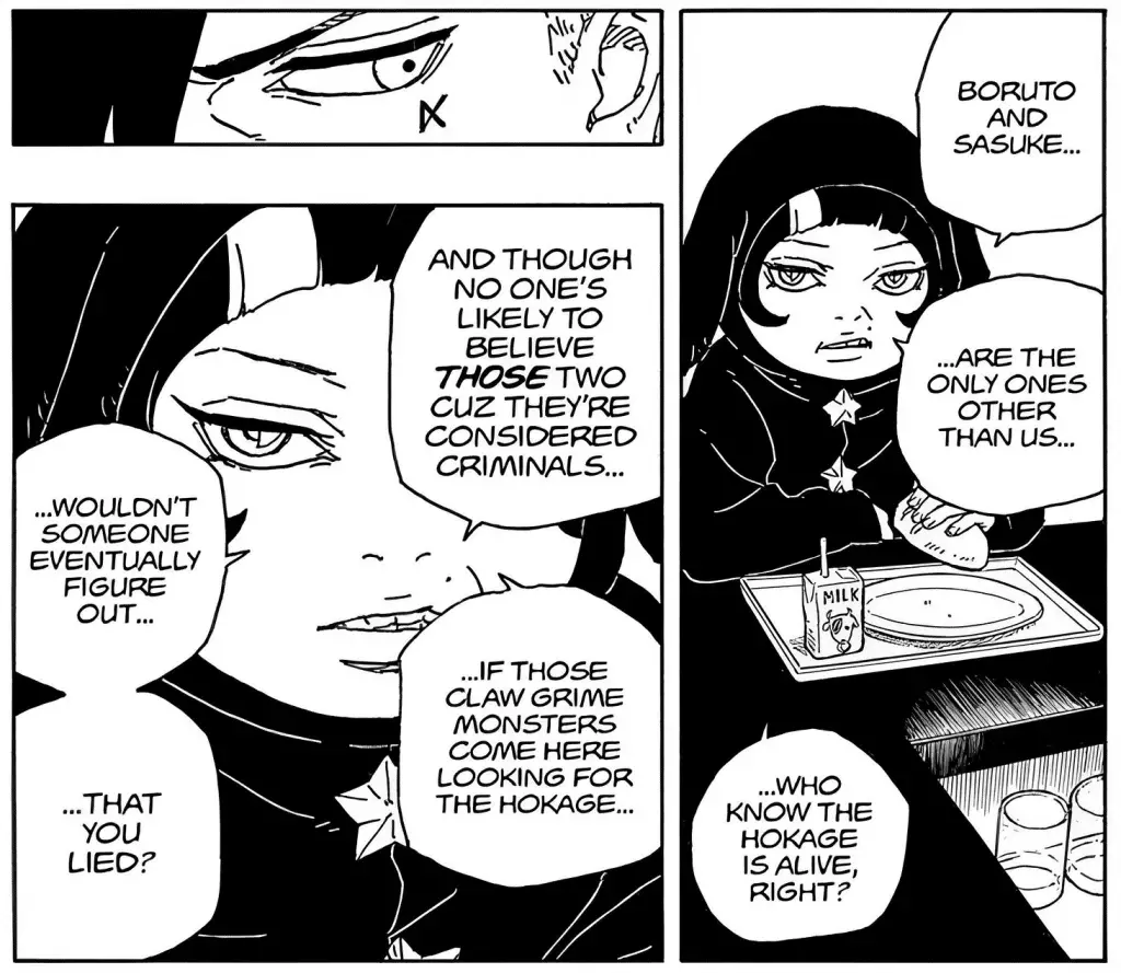 Daemon et Kawaki dans le manga Boruto