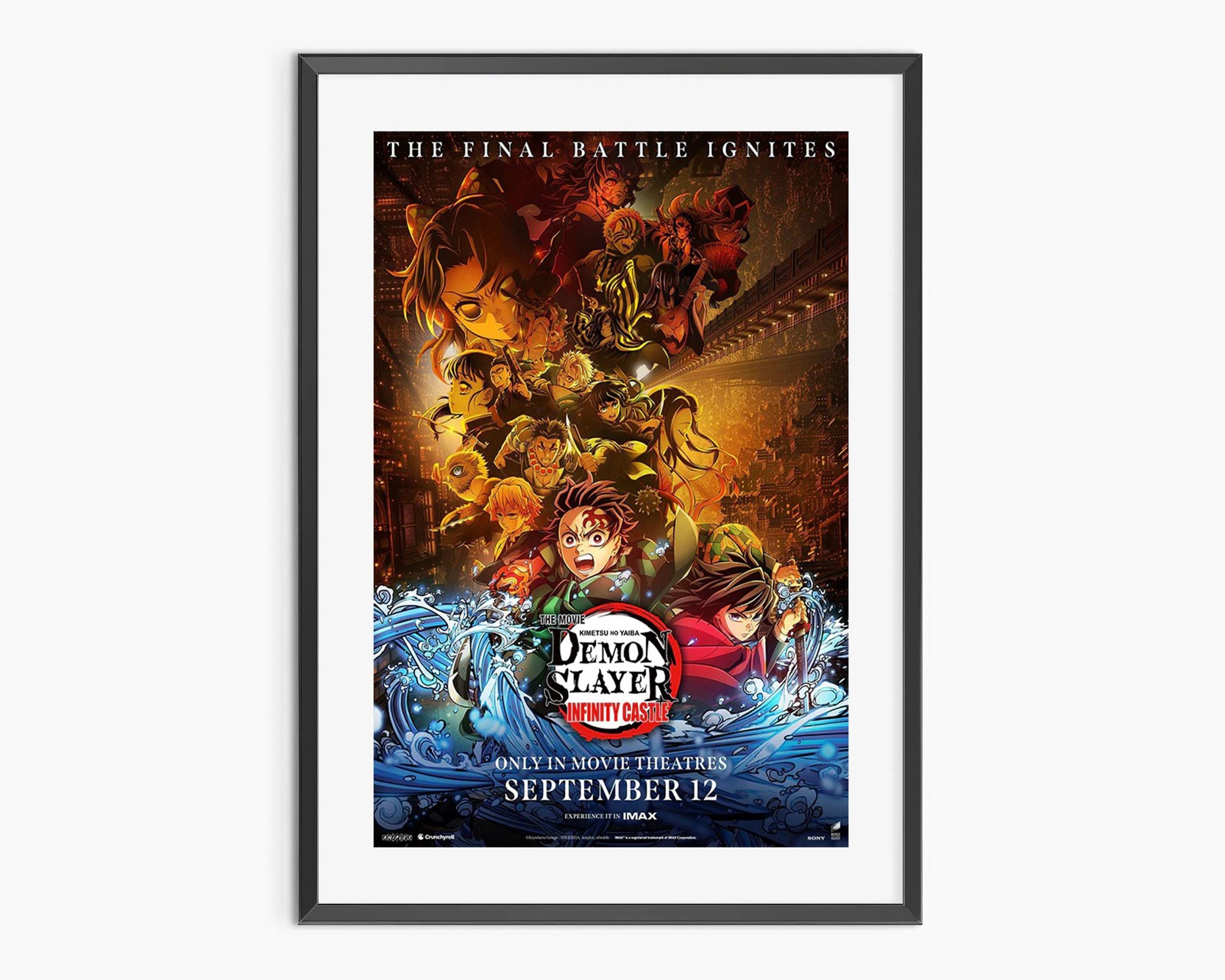 Affiche du film Demon Slayer : Infinity Castle mettant en avant Tanjiro et Nezuko dans un décor épique et coloré.