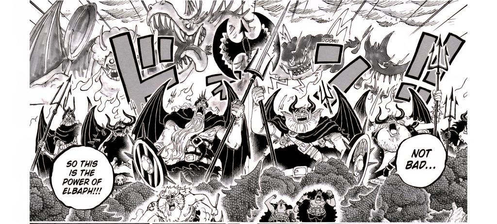 Illustration des pouvoirs d'Imu dans One Piece lors de l'arc Elbaph, mettant en avant son Fruit du Démon mythique
