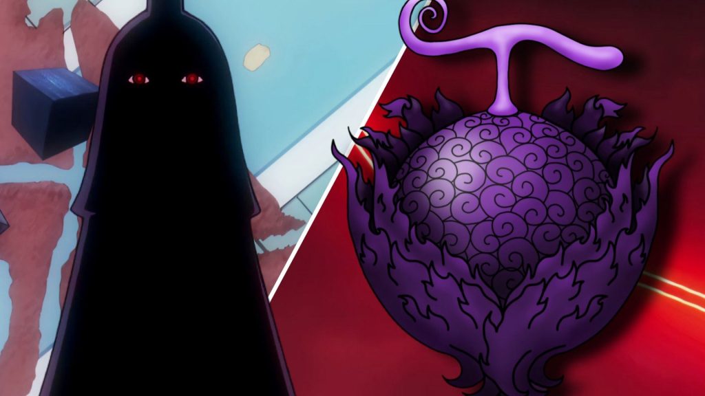 Illustration de Nerona Imu de One Piece utilisant son nouveau pouvoir Maki, en arrière-plan des scènes emblématiques de l'univers de One Piece
