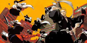 Visuel clé de la quatrième partie de Bleach: Guerre D'un Millénaire, mettant en avant des combats épiques et des personnages emblématiques.