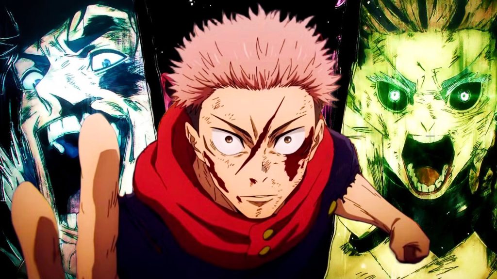 Affiche de la saison 4 de Jujutsu Kaisen mettant en avant les nouveaux combats et personnages clés